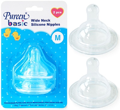 Basic Wide Neck Silicone Nipple (2s) (BWNF-2)